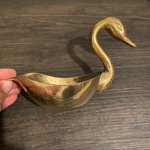 Vintage brass duck dish